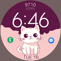 Cat digital cute watch face