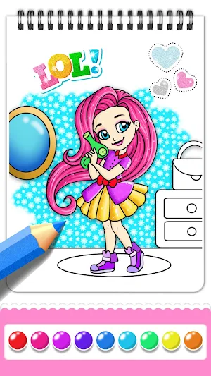 Cute Dolls Coloring Book Screenshot 3