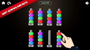 Screw Bolts Sort Nuts Puzzle Screenshot 0