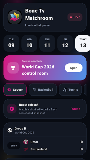 Bone TV - Live Scores Screenshot 0