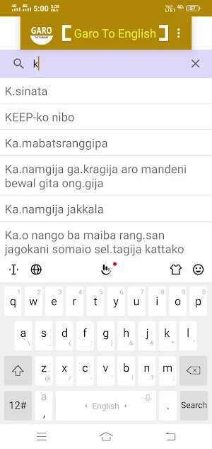 English To Garo Dictionary Screenshot 2