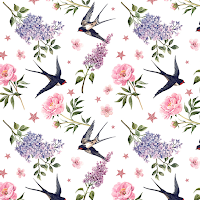 Swallows and Spring Flowers