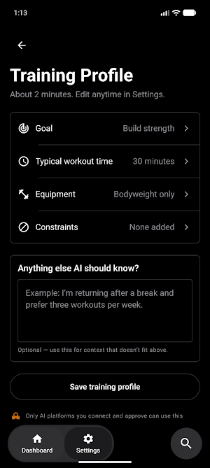 Simpl: Workout Notes & Tracker Screenshot 1