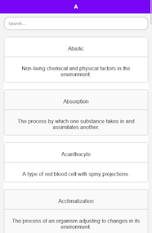 Biology Dictionary Screenshot 1