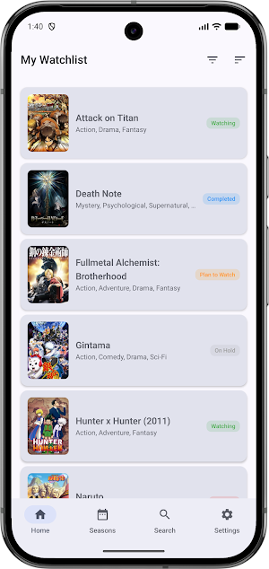 Anime Watchlist Tracker Screenshot 0