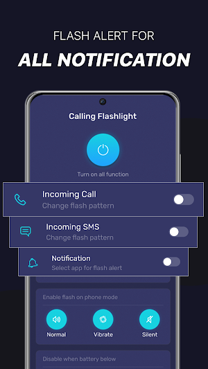 Flash alert: flash on call sms, blinking light Screenshot 1