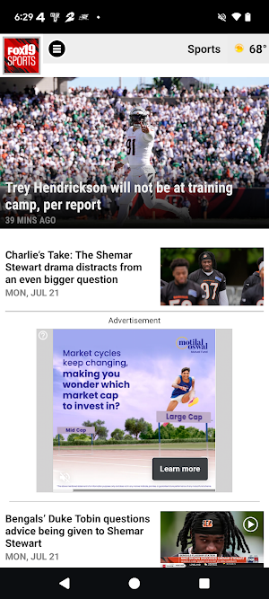 FOX19 Sports App Screenshot 1