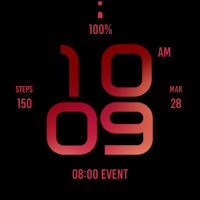 Stylish Maroon Watch Face