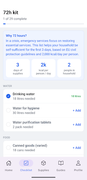 Ready — Emergency Kit Planner Screenshot 1