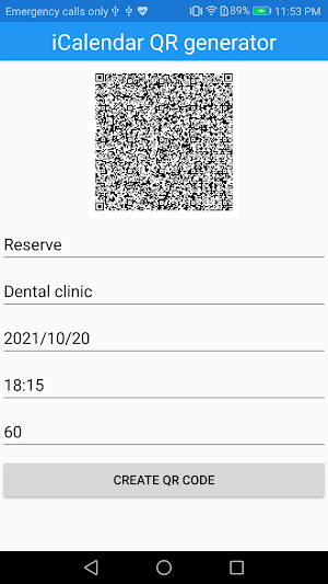 iCalendar QR generator Screenshot 0