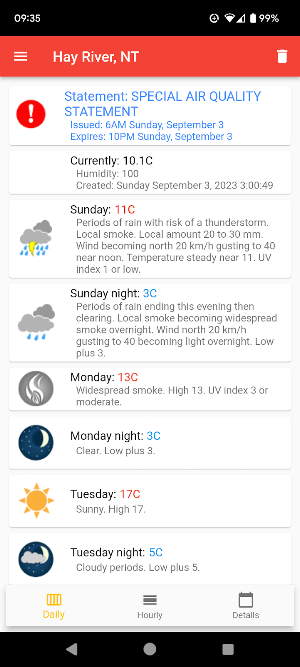 Canadian Weather Screenshot 0