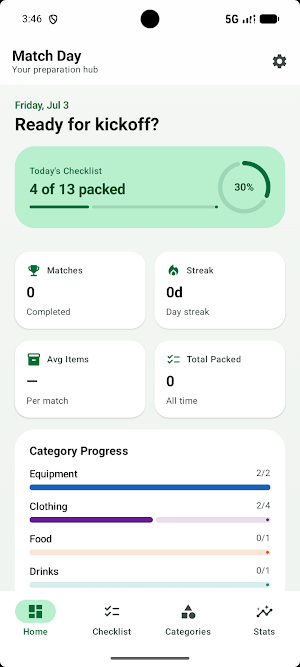 Match Day Checklist Screenshot 1