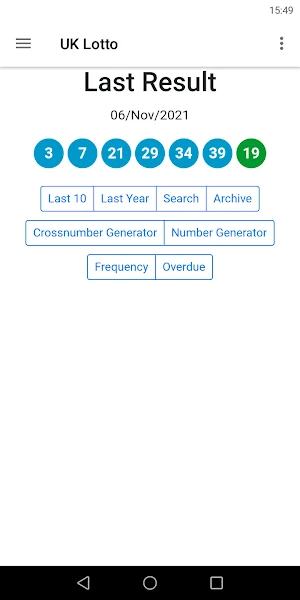 UK All Lotto Results Statistic Screenshot 1