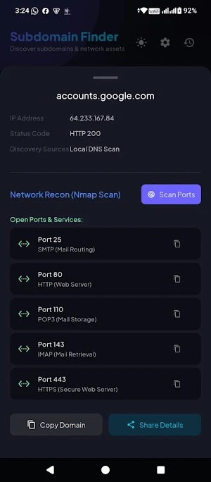 Subdomain Finder Screenshot 1