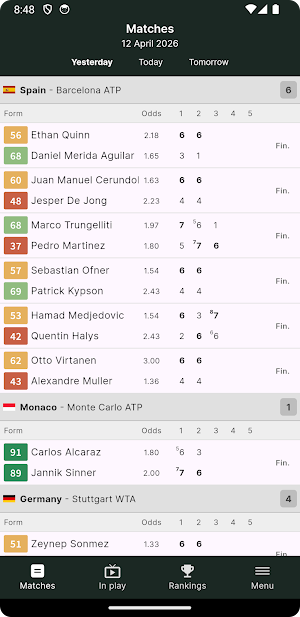 TennisStats Data & Predictions Screenshot 3