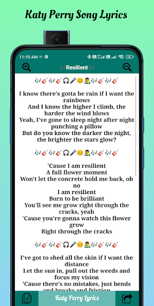 Katy Perry Song Lyrics Screenshot 2