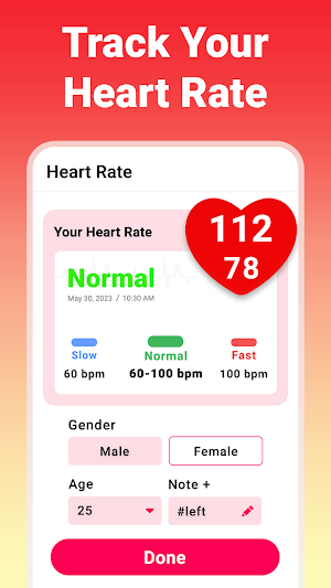 Blood Pressure App: Heart Rate Screenshot 2