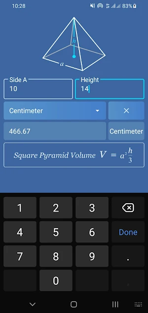 Easy Volume, Calculator Screenshot 1
