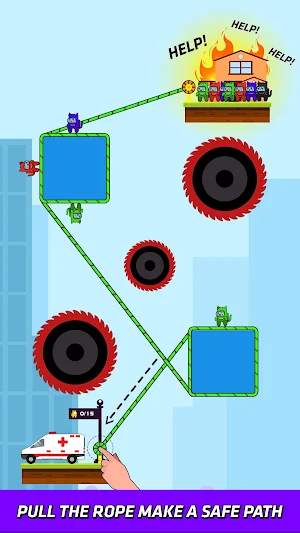 Rope Hero Rescue: Brain Game Screenshot 0