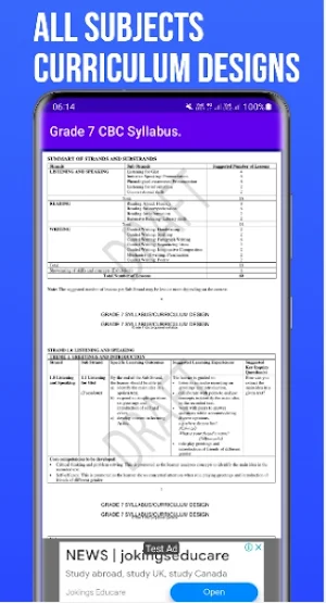 Grade 7 JSS CBC Syllabus Guide Screenshot 2
