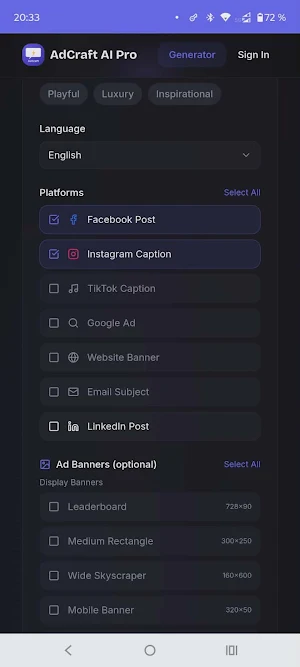AdCraft AI Pro Screenshot 2