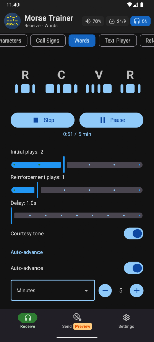 N5SLN Morse Trainer — Learn CW Screenshot 2