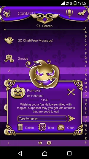 Halloween Go SMS theme Screenshot 2