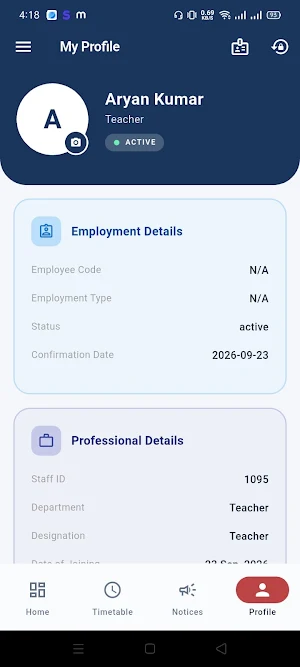 Aryan Sr.Sec. School Staff Screenshot 1