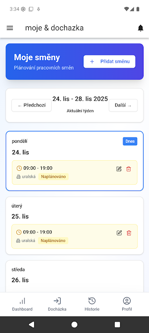 moje docházka Screenshot 1