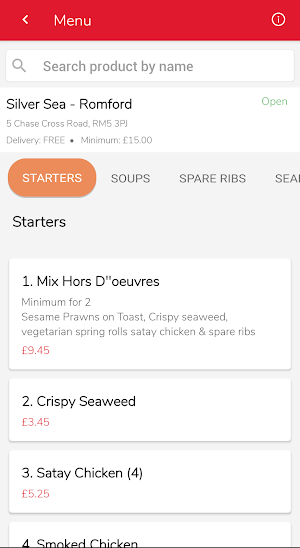 Silver Sea Chinese Takeaway Screenshot 1