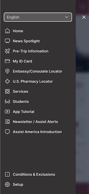 Assist America Travel App Screenshot 1