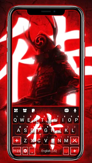 Red Samurai Keyboard Background Screenshot 0