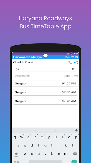 Haryana Roadways Bus Timetable Screenshot 3