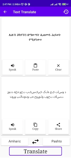 Amharic To Pashto Translator Screenshot 1