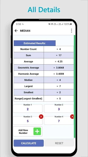 Average & Median Calculator Screenshot 2