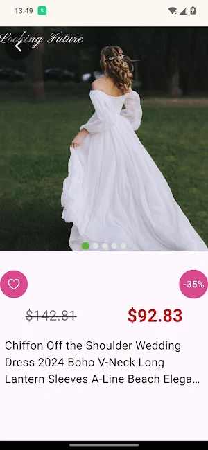 Wedding dress shopping app Screenshot 1