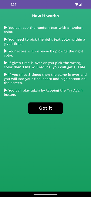 Text Color - Brain Training Screenshot 3