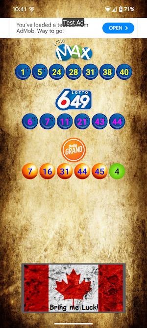 LottoCAN Screenshot 1