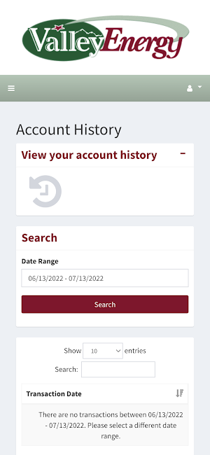 Valley Energy Portal Screenshot 1