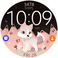 Cute Wolf digital watch face