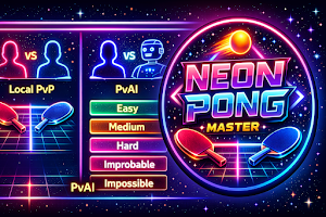 Neon Pong Master Offline Play Screenshot 0