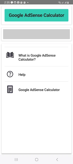 Google AdSense Calculator Screenshot 0