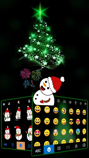 Neon Green Christmas Keyboard Background Screenshot 3