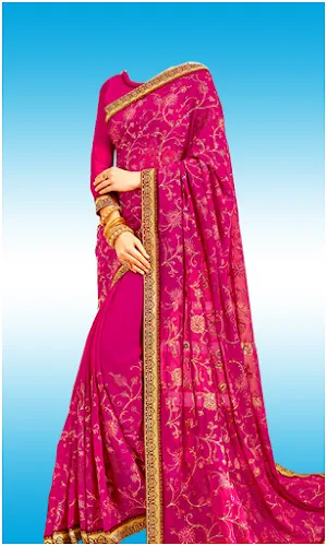Fashion Latest Georgette Women Sarees Editor Screenshot 1