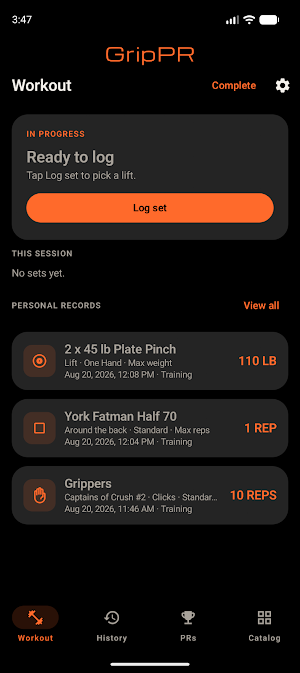 GripPR - Grip Training Log Screenshot 0