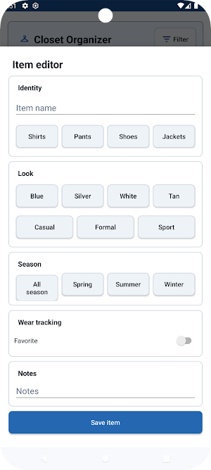 Closet Organizer Screenshot 1