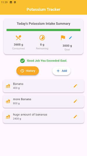 Potassium Tracker Screenshot 1
