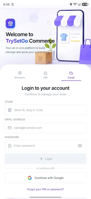 TrySetGo Omni Commerce Screenshot 0