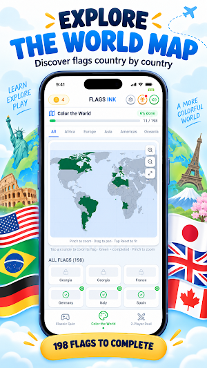 Flags Ink: Flag Quiz & Color Screenshot 3