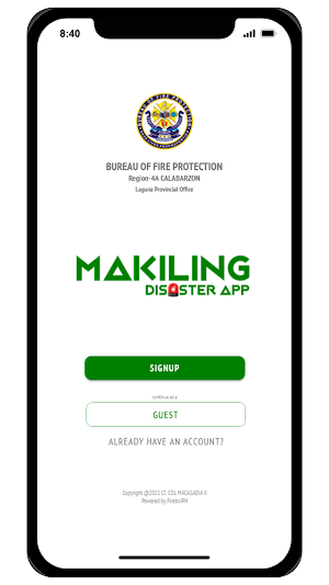 Makiling Disaster App Screenshot 0
